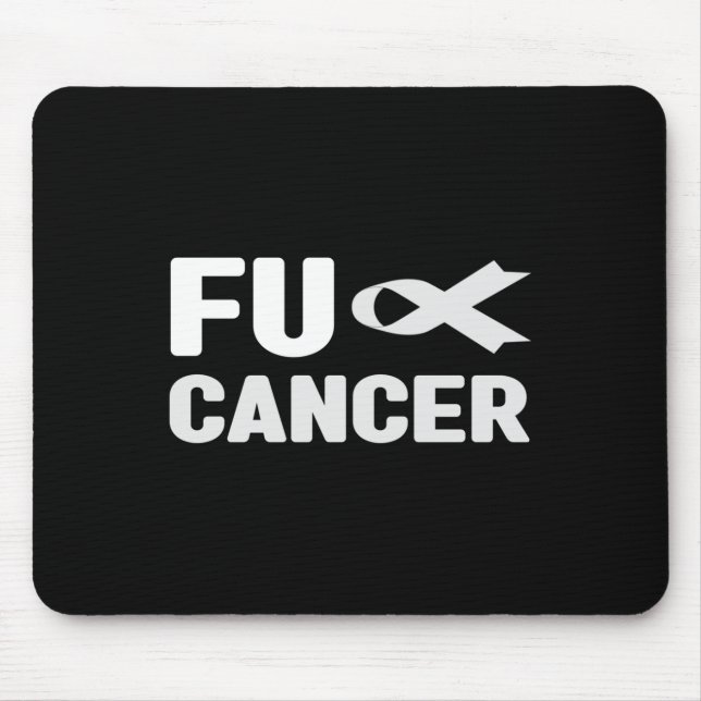 Fu Cancer T Shirt - White Ribbon, Fu Lung Cancer A Musmatta (Framsidan)