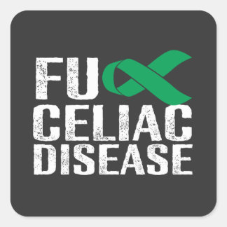 FU Celiaki - Vit & Grön Fyrkantigt Klistermärke