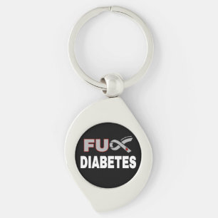 FU-diabetes Swirl Silverfärgad Nyckelring