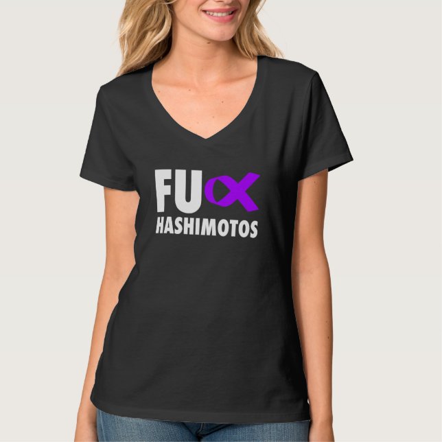Fu Hashimotos Lila Ribbon - Hashimotos T Shirt (Framsida)