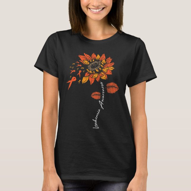 FU Leukemia Awareness SolrosOrange Ribbon Sarc T Shirt (Framsida)