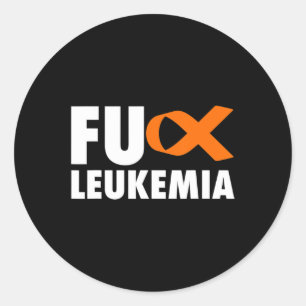 FU Leukemia Roligt Leukemia Medvetenhet Runt Klistermärke
