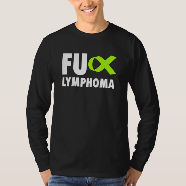 Fu Lymphoma Lime Green Ribbon - Lymphoma T Shirt (Framsida)