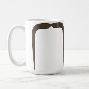 Fu Manchu mustasch i brunt Kaffemugg