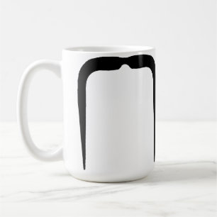 Fu Manchu mustasch i svart Kaffemugg