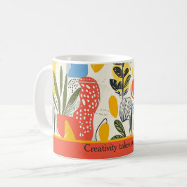 Fuavism Stil Vibrant Färg Garden Pot Kaffemugg