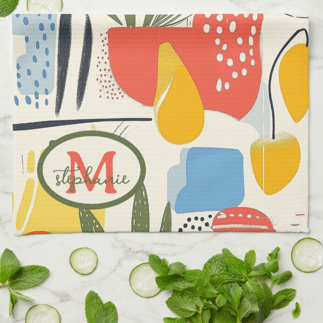 Fuavism Stil Vibrant Färg Garden Pot Kökshandduk (Vikta)