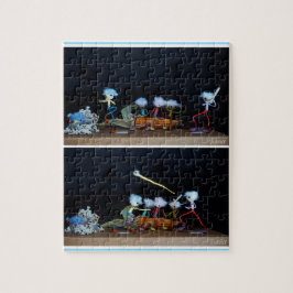 Fubby die slagbal spelen met mais/popcorn. pussel