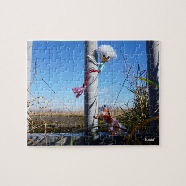 Fubby fantasie, op de vlucht voor een dier. pussel (Horisontell)