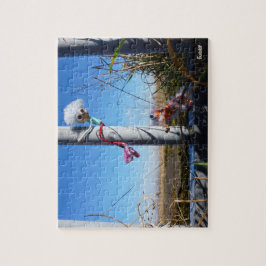 Fubby fantasie, op de vlucht voor een dier. pussel