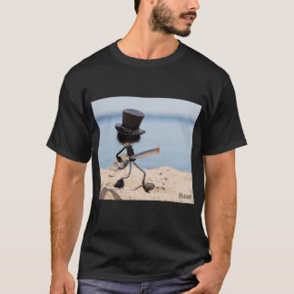 Fubby gitarist met look alike Slash hoed. T Shirt