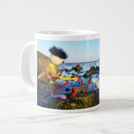 Fubby met flessenpost aan de kust. jumbo mugg
