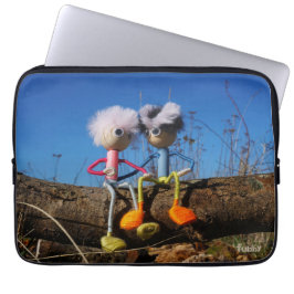 Fubby paartje dat romantisch verliefd zitten. laptop fodral