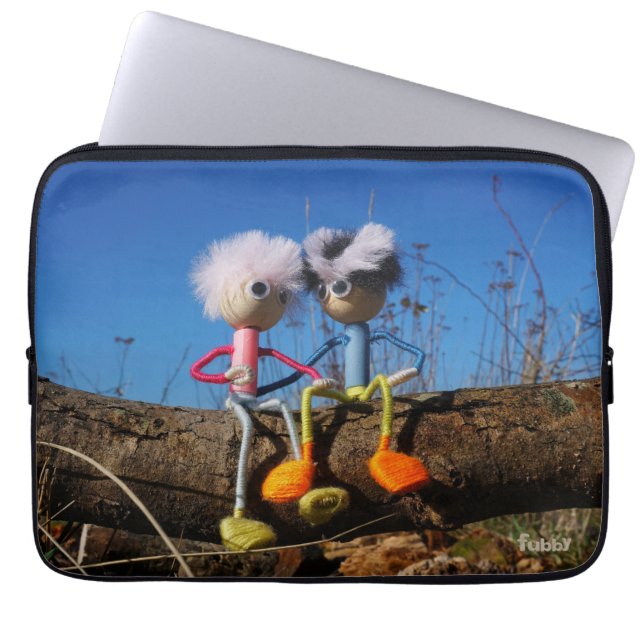 Fubby paartje dat romantisch verliefd zitten. laptop fodral (Framsidan)