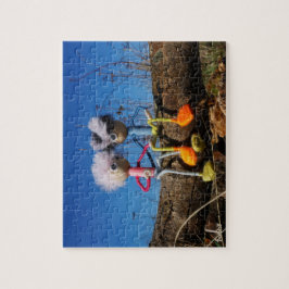 Fubby paartje dat romantisch verliefd zitten. pussel