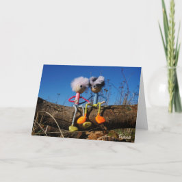 Fubby paartje dat samen op een boomstam zit. tack kort