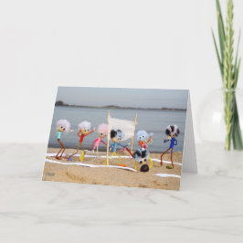 Fubby poppetjes die beach volleybal spelen tack kort