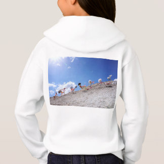 Fubby poppetjes op de skipiste, met een valpartij t shirt