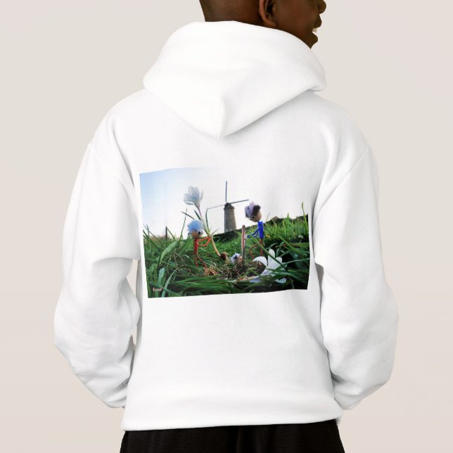Fubby's bij een molen planten een krokus bol. t shirt (Baksida)