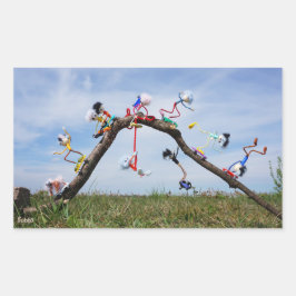 Fubby's die aan het Skaten zijn. Rektangulärt Klistermärke