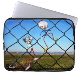 Fubby's die een hek beklimmen. laptop fodral