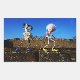 Fubby's die elkaars Valentijn zijn. Rektangulärt Klistermärke