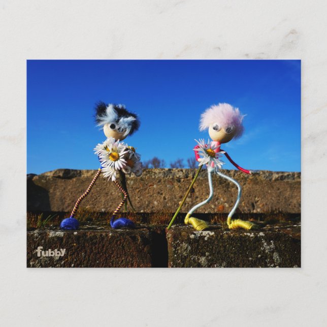 Fubby's die elkaars valentijn zijn. vykort (Framsida)