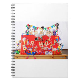 Fubby's die feest vieren voor verjaardag. anteckningsbok