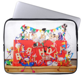 Fubby's die feest vieren voor verjaardag. laptop fodral