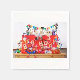 Fubby's die feest vieren voor verjaardag. pappersservett