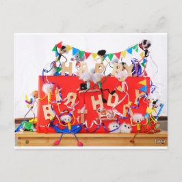 Fubby's die feest vieren voor verjaardag. vykort