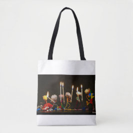 Fubby's die feestelijk met kaarsjes lopen, grappig tygkasse