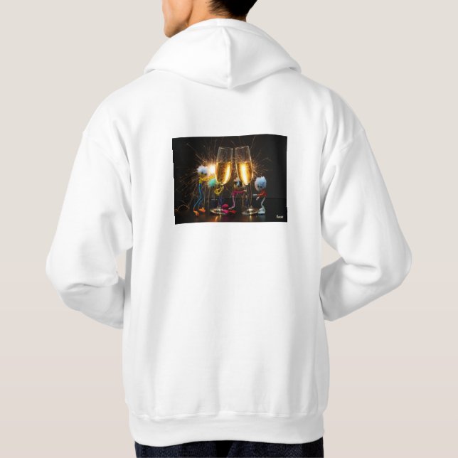 Fubby's die feestelijk proosten met vuurwerk. hoodie (Baksida)