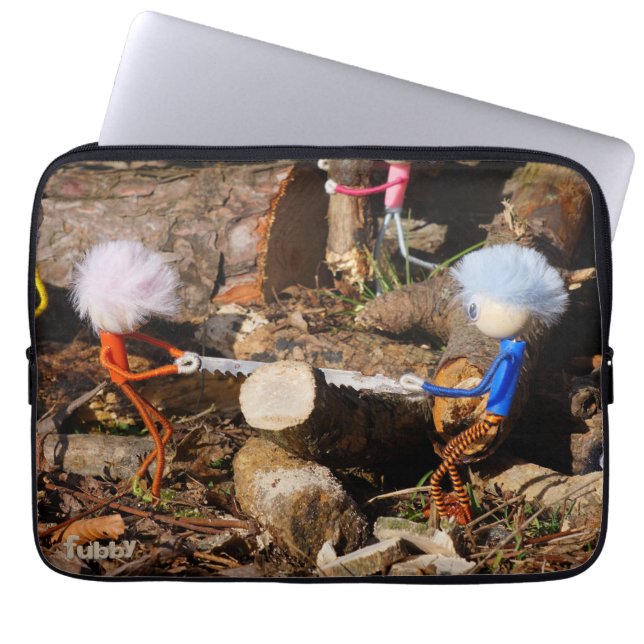 Fubby's die hout zagen. laptop fodral (Framsidan)