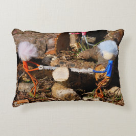 Fubby's die hout zagen. prydnadskudde