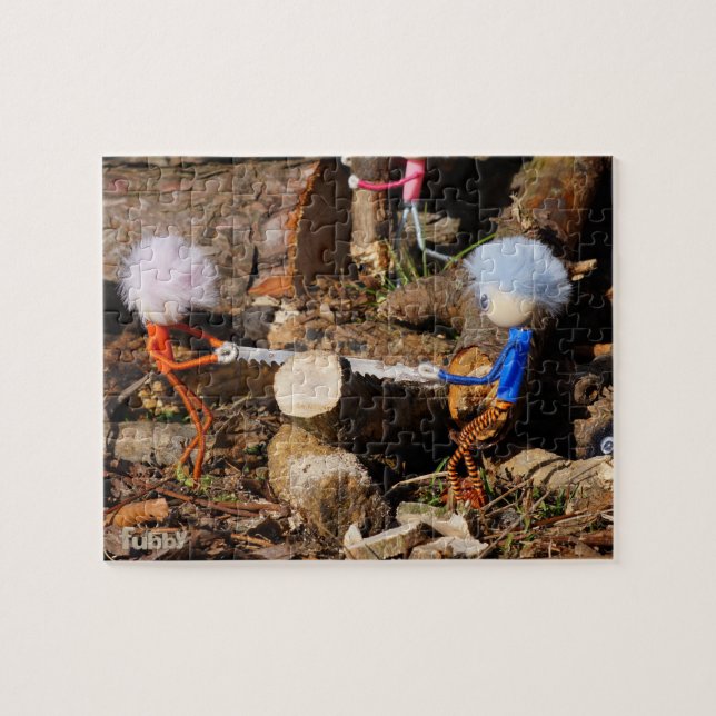 Fubby's die hout zagen. pussel (Horisontell)