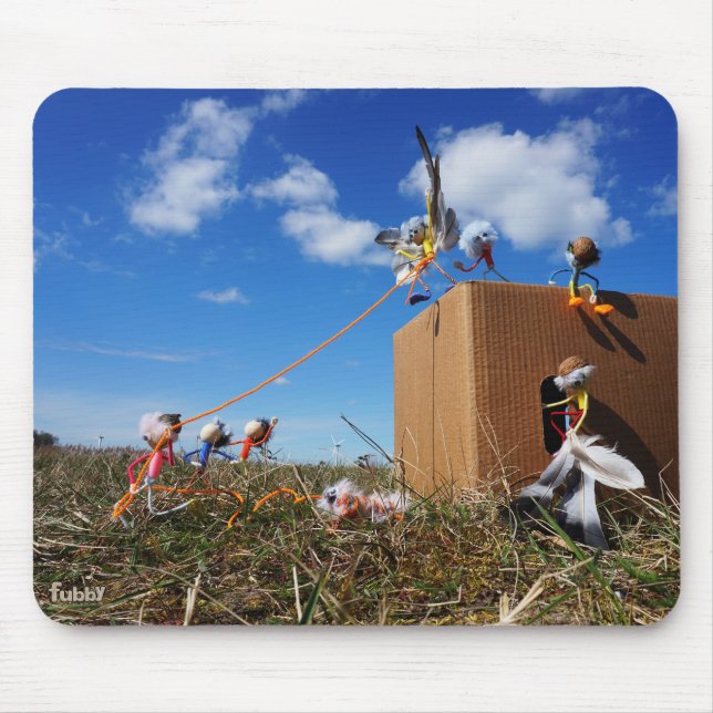 Fubby's die spelen met veren en vliegen. musmatta (Framsidan)