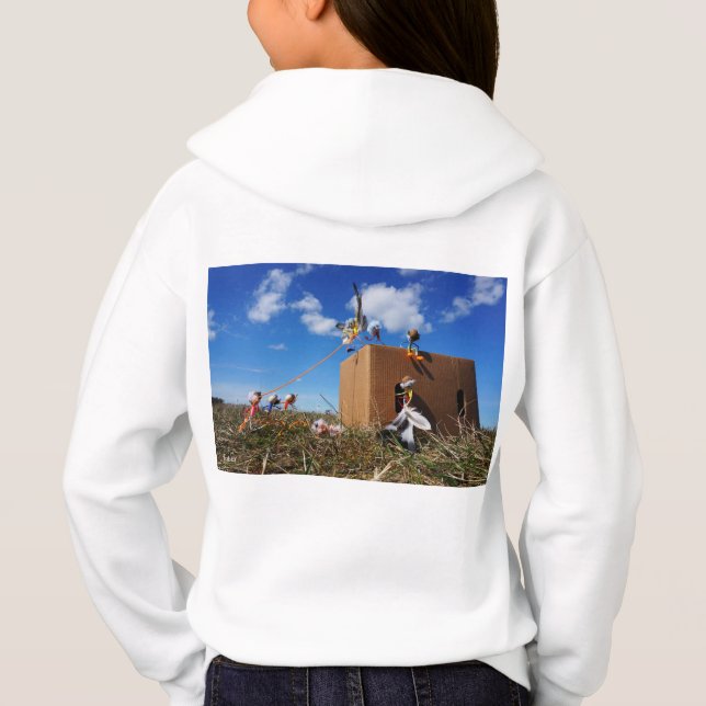 Fubby's die spelen met veren en vliegen. t shirt (Baksida)