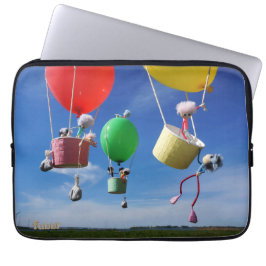 Fubby's in luchtballonnen die op avontuur gaan. laptop fodral