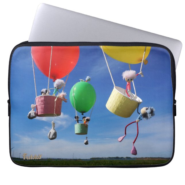 Fubby's in luchtballonnen die op avontuur gaan. laptop fodral (Framsidan)