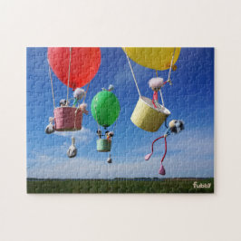Fubby's in luchtballonnen die op avontuur gaan. pussel