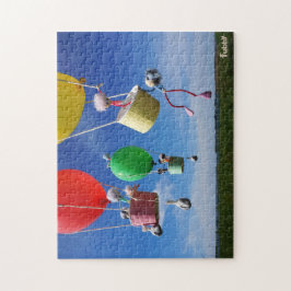 Fubby's in luchtballonnen die op avontuur gaan. pussel