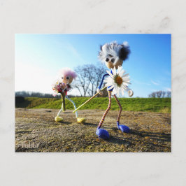 Fubby's in natuur met madeliefjes. vykort