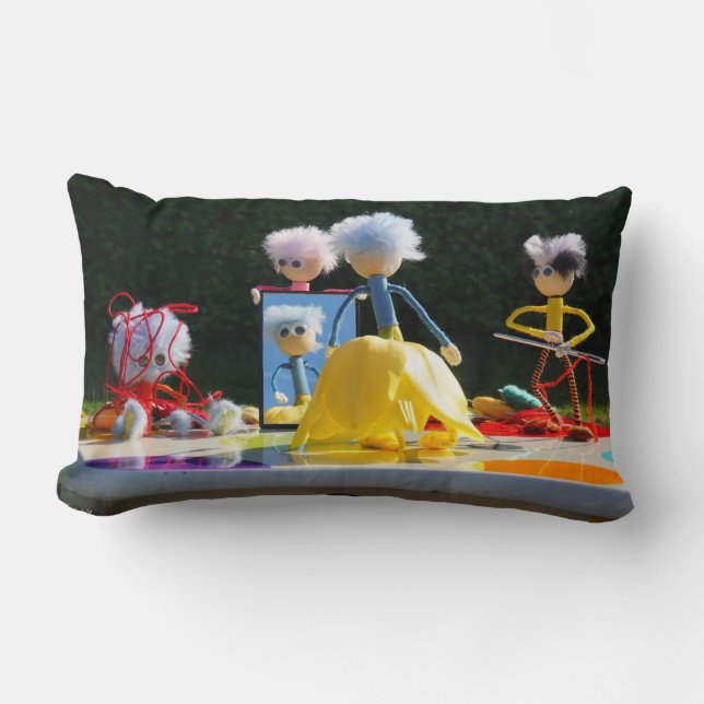 Fubby's met Tulpen jurk bij atelier. Lumbarkudde (Framsida)