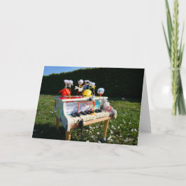 Fubby's op piano die muziek maken en dansen. tack kort