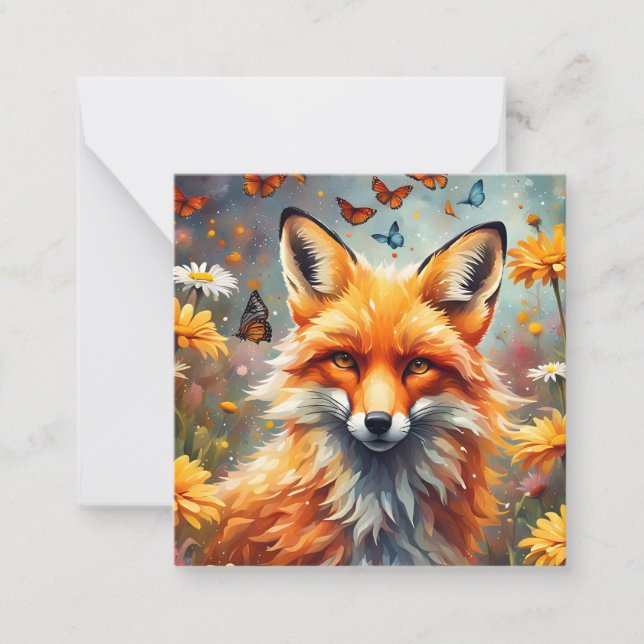 Fuchs auf der Wiese Anteckningskort (Framsida)
