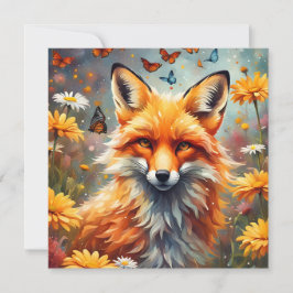 Fuchs auf der Wiese Anteckningskort