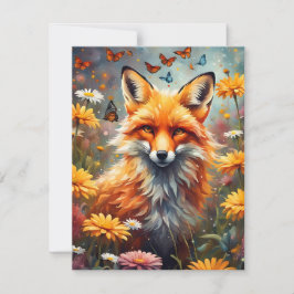 Fuchs auf der Wiese Anteckningskort