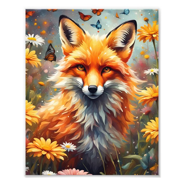 Fuchs auf der Wiese Fototryck (Framsidan)