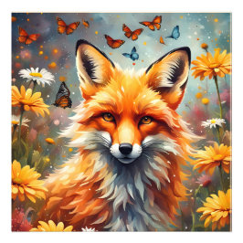 Fuchs auf der Wiese Fototryck